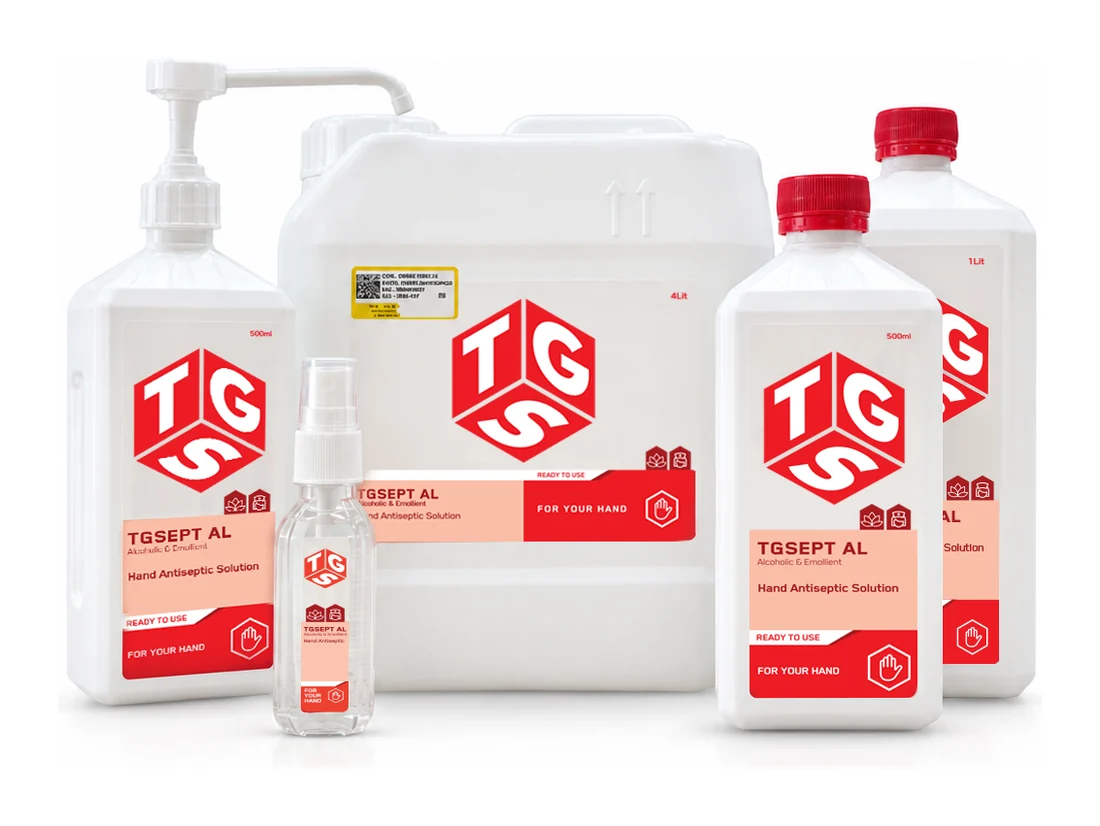TGSept AL product range — all available pack sizes